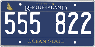 RI license plate 555822