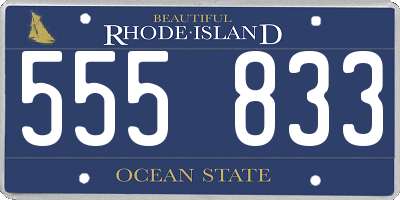 RI license plate 555833