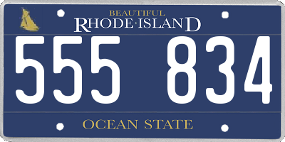 RI license plate 555834