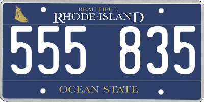 RI license plate 555835