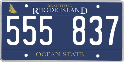RI license plate 555837