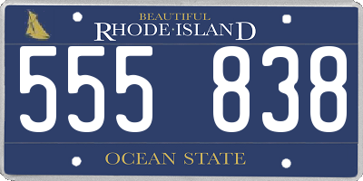 RI license plate 555838