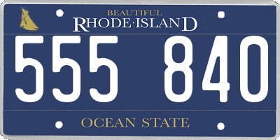 RI license plate 555840