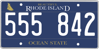 RI license plate 555842