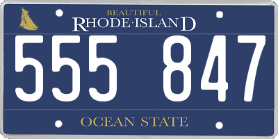 RI license plate 555847