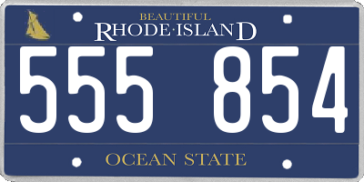 RI license plate 555854