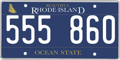 RI license plate 555860