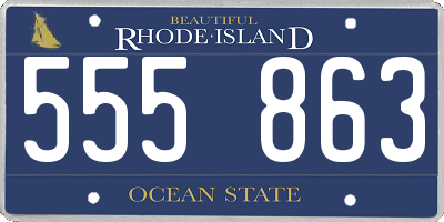 RI license plate 555863
