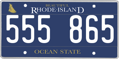 RI license plate 555865