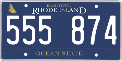 RI license plate 555874