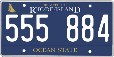 RI license plate 555884