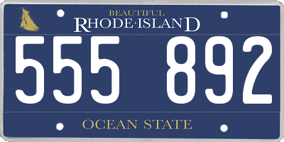 RI license plate 555892