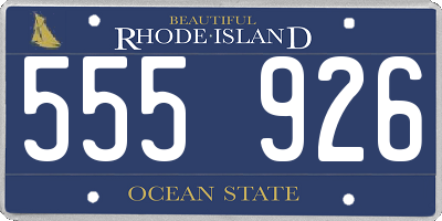 RI license plate 555926
