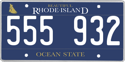 RI license plate 555932