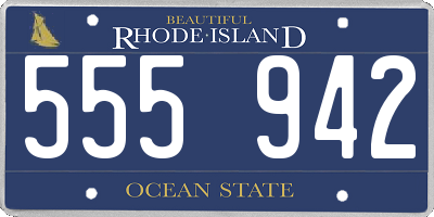 RI license plate 555942