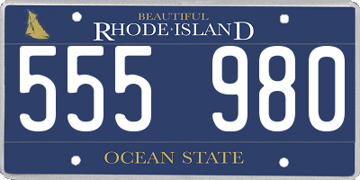 RI license plate 555980