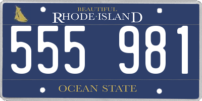 RI license plate 555981