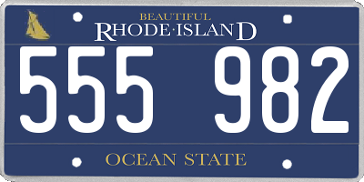 RI license plate 555982