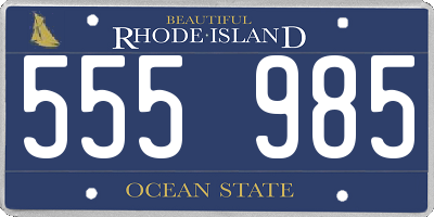 RI license plate 555985