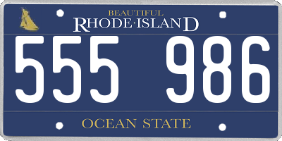 RI license plate 555986