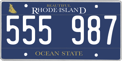 RI license plate 555987