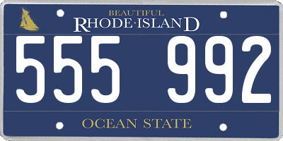 RI license plate 555992