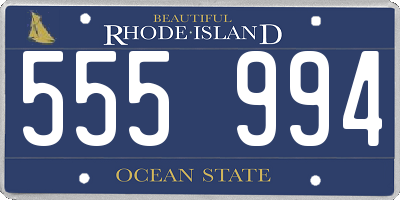 RI license plate 555994