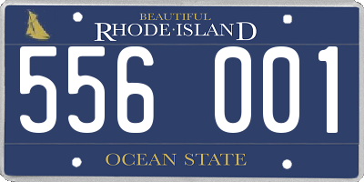RI license plate 556001