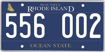 RI license plate 556002