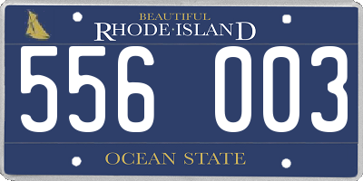 RI license plate 556003
