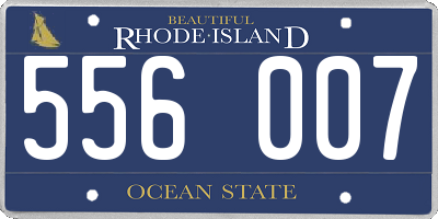 RI license plate 556007