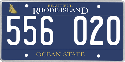 RI license plate 556020