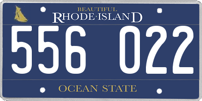 RI license plate 556022