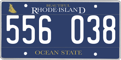 RI license plate 556038
