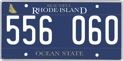 RI license plate 556060