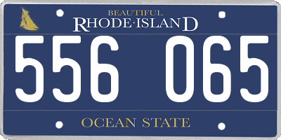 RI license plate 556065