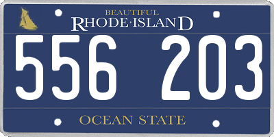 RI license plate 556203