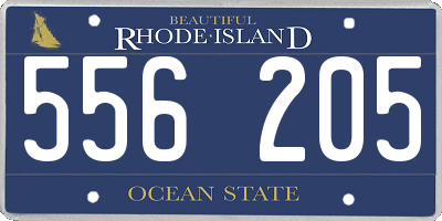RI license plate 556205