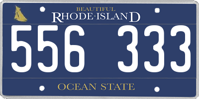 RI license plate 556333