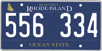 RI license plate 556334