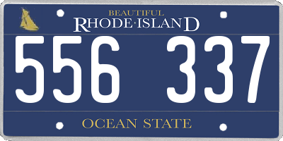 RI license plate 556337