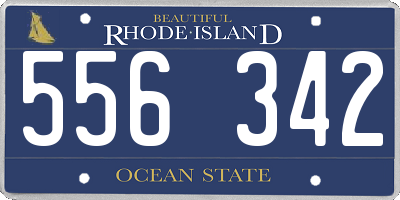 RI license plate 556342