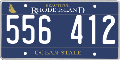 RI license plate 556412