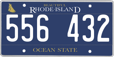 RI license plate 556432