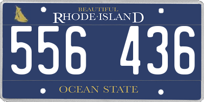 RI license plate 556436