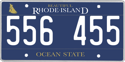 RI license plate 556455