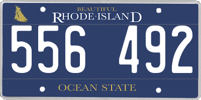RI license plate 556492