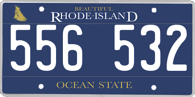 RI license plate 556532