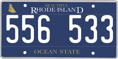 RI license plate 556533
