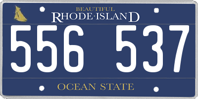 RI license plate 556537